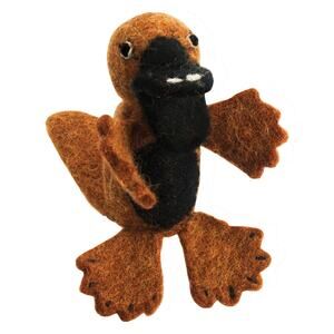 Duck-Billed Platypus Ornament Bottle Topper Handmade Felted Wool Nepal.